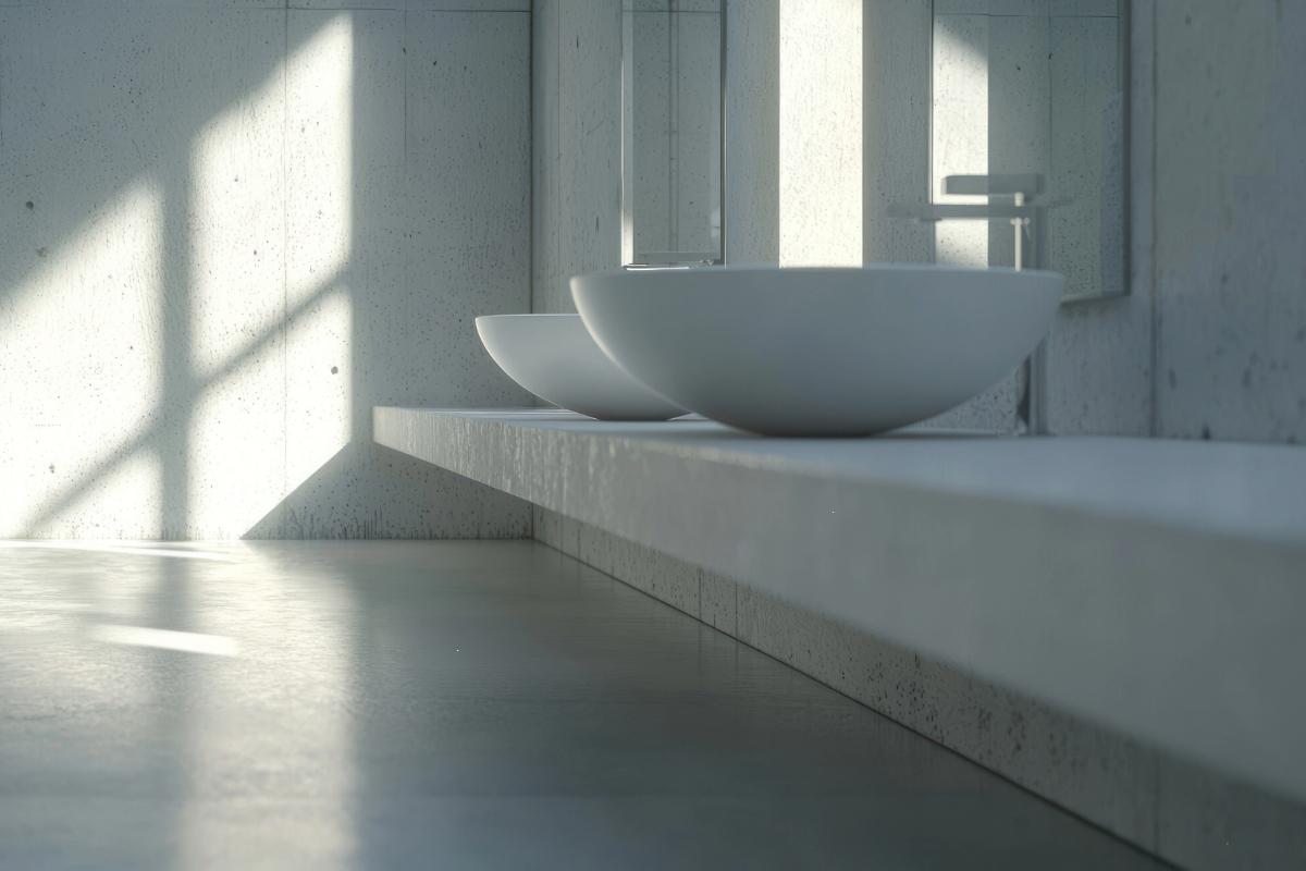 Le rendu du béton ciré varie selon l’artisan et les conditions de pose