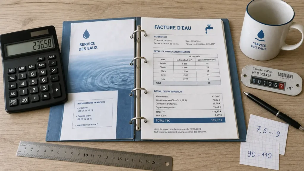 Consommation moyenne eau pour 2 personnes : 250 à 300 litres par jour