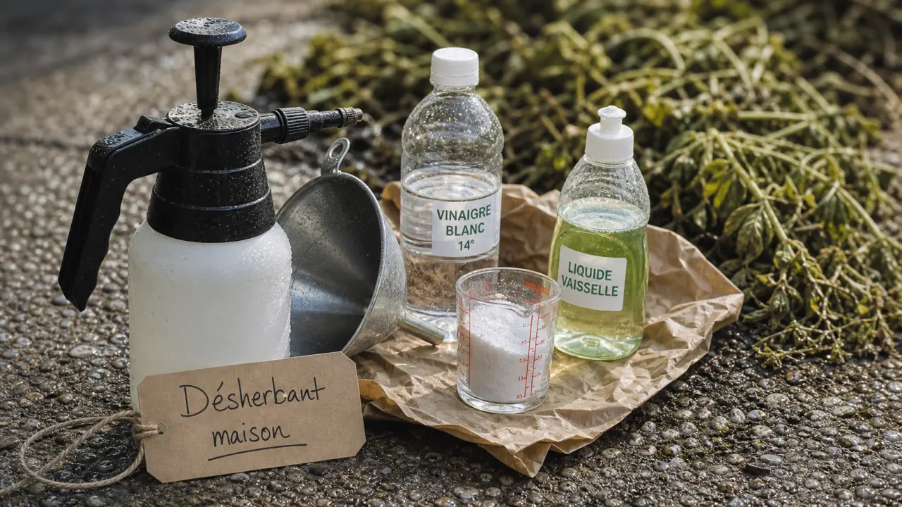 Dosage désherbant vinaigre, sel et liquide vaisselle : 40 g ou 100 g, que choisir ?