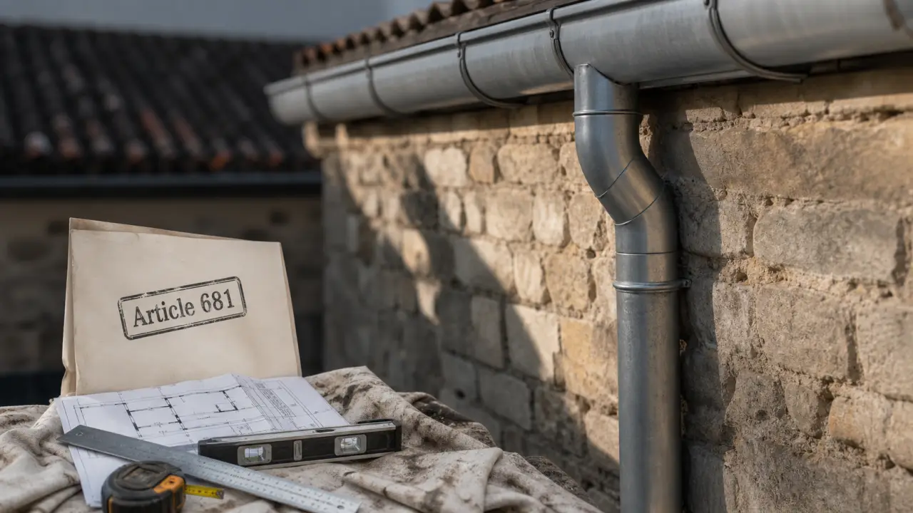 Gouttière sur mur en limite de propriété : zéro dépassement, eaux pluviales chez vous