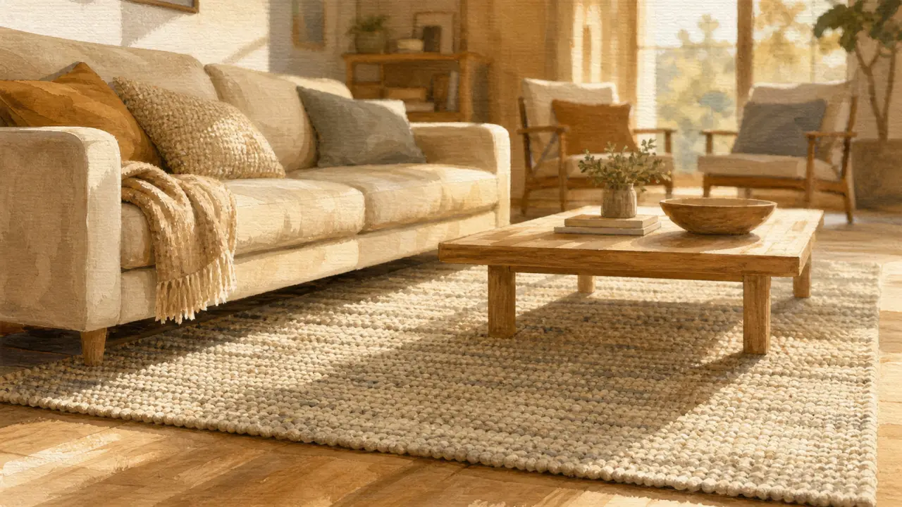 Tapis dans le salon : 30 cm de marge et 3 placements qui changent la pièce