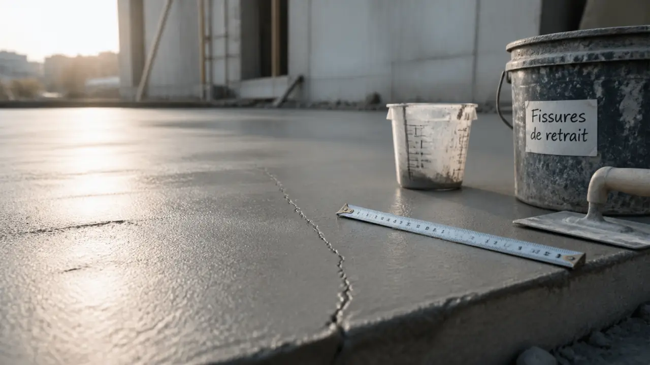Dalle béton qui fissure au séchage : fissures de retrait sur terrasse