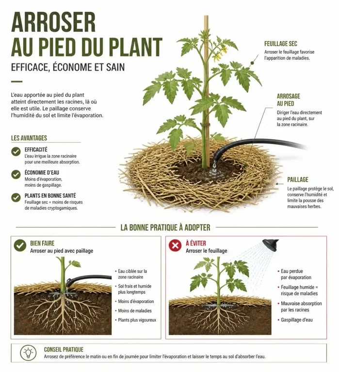Technique d'arrosage et paillage au potager pour les débutants